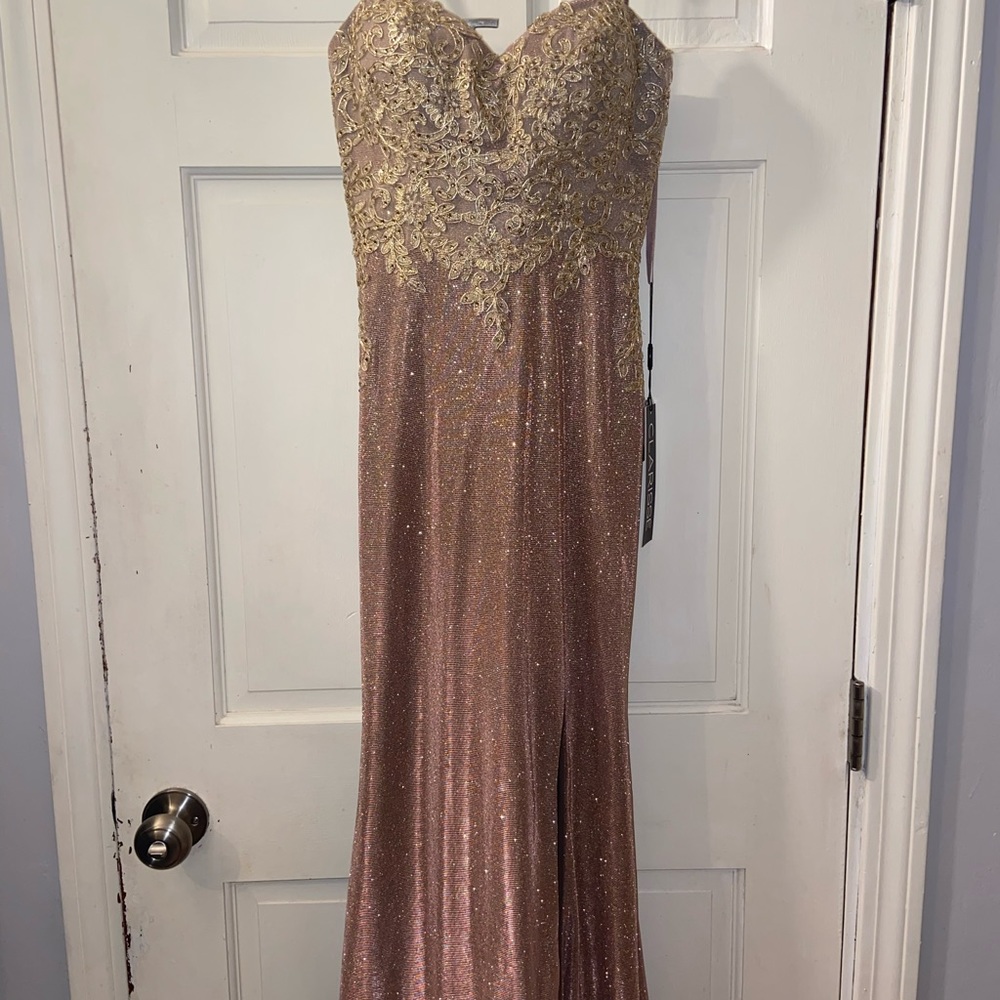 Clarisse Sleeveless Glitter Prom Dress